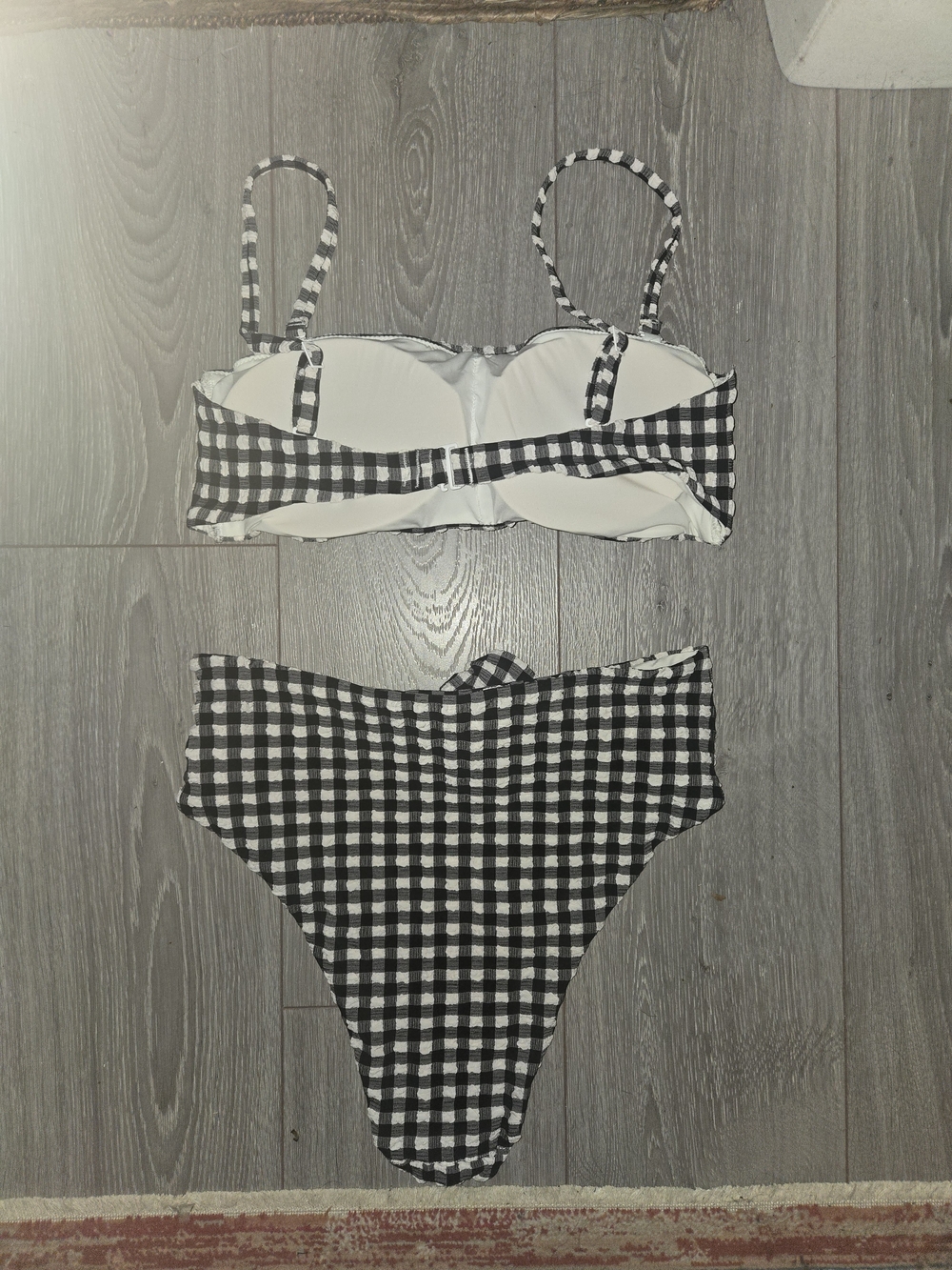 Aerie Black & White Gingham 2 Pc Swimsuit - Picture 2 of 2